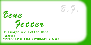 bene fetter business card